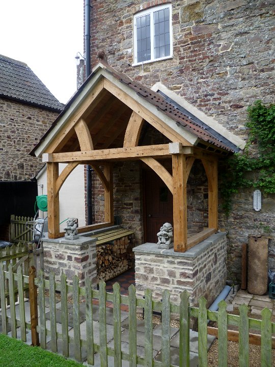 Oak Frame High Brick Plinth Porch